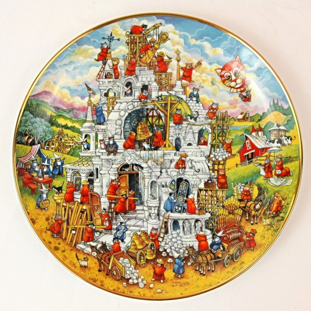Bill Bell Sense of Purpose Franklin Mint Cats Limited Ed Decorative Plate Dish